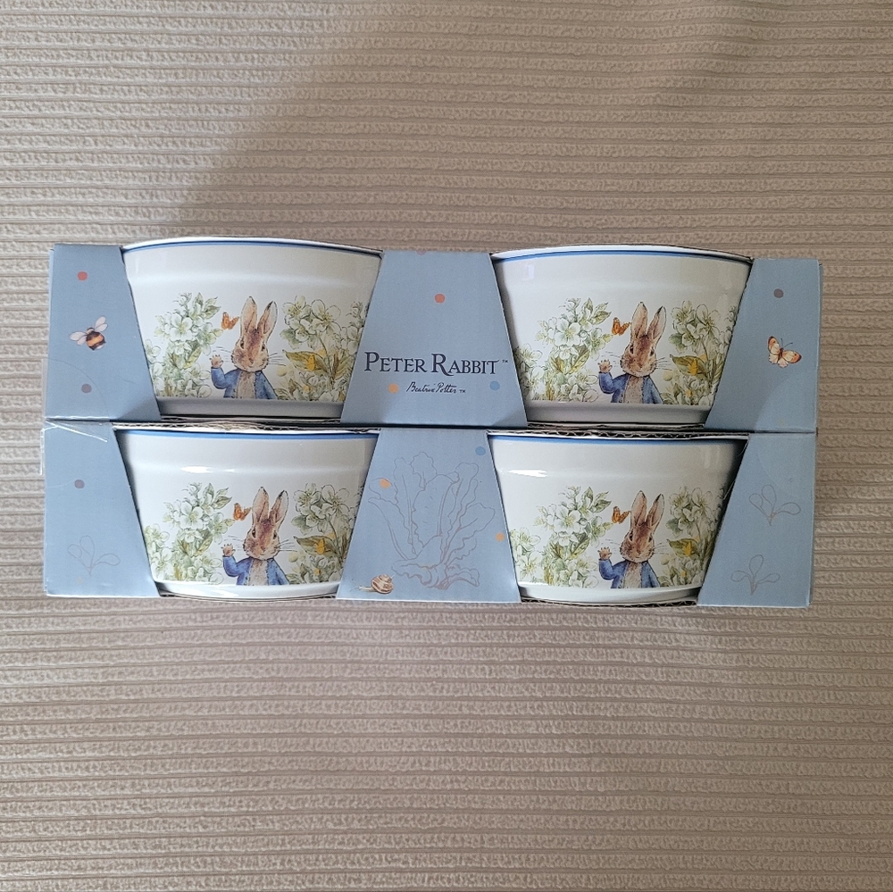 Peter Rabbit Ceramic Ramekins Easter Set Of 4
